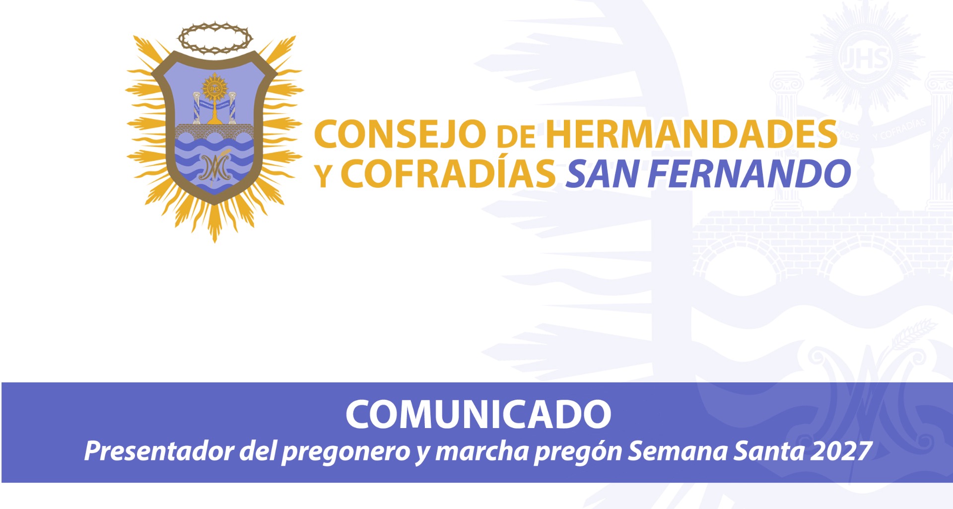 Presentador del pregonero y marcha pregón Semana Santa 2027